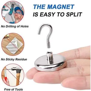 LOVIMAG Heavy Duty Magnetic Hooks - 100LBS Super Strength