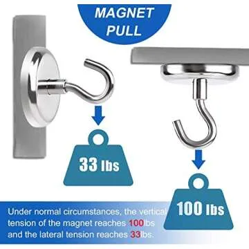 LOVIMAG Heavy Duty Magnetic Hooks - 100LBS Super Strength