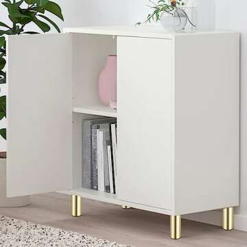 Sumnacon 4PCS Aluminium Alloy Furniture Legs - Round Adjustable Sofa Legs Furniture Cabinet Legs, 4 Inch Funiture Feet for Cabinet Desk Table Chair Sofa Bed, Gold