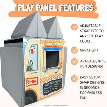 Couch Swag Play Panel for Childrens Foam Sofa Kids Couch (Food Truck)