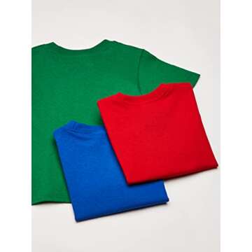 Disney baby boys Mickey, Goofy, Donald 3-pack T-shirts T Shirt, Red/Kelly/Royal, 5T US