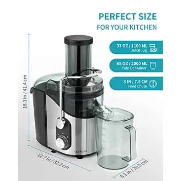 Ultrean Juicer: Powerful, Easy, and BPA Free 800w