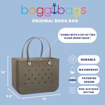 BOGG BAG Original Extra Large Tote Bag for Beach, Pool, Boat. Lightweight Waterproof Washable Durabl...