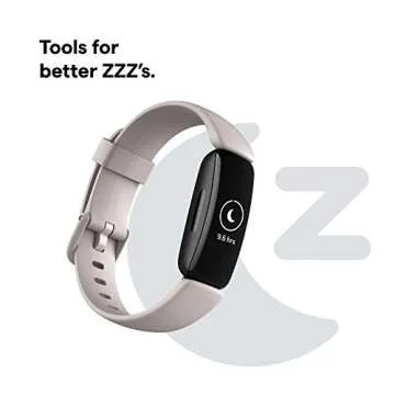 Fitbit Inspire 2 Health & Fitness Tracker with a Free 1-Year Premium Trial, 24/7 Heart Rate, Lunar White, One Size (S & L Bands Included)
