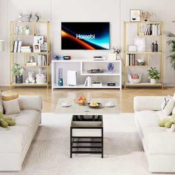 HOME BI Tall Black Bookshelf with 5 Open Shelves