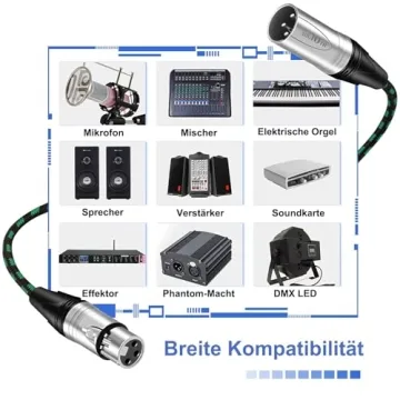 Augioth XLR Pro Mic Cable - 15 Ft Dual Pack