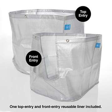 Modkat XL Litter Box - Extra Large Cat Litter Box with Top & Front-Entry Reusable Liners - Tall Base Keeps Mess Inside - Easy to Clean White