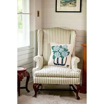 Chandler Hydrangea Wool Decorative Pillow - Handcrafted Luxury
