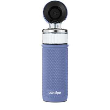 Contigo Glass Water Bottle with a Quick-Twist Lid, 20 oz, Blue Corn