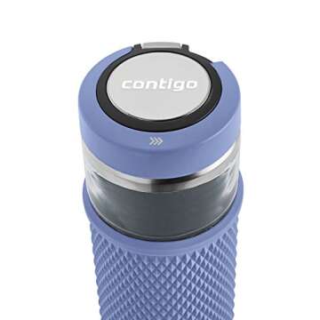 Contigo Glass Water Bottle with a Quick-Twist Lid, 20 oz, Blue Corn