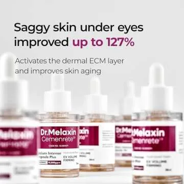 Dr.Melaxin Cemenrete Calcium Ampoule Plus with Adenosine and Niacinamide for Sagging Under Eye Skin, Dark Circles, Fine Lines &Eye Bags 1.01fl.oz.