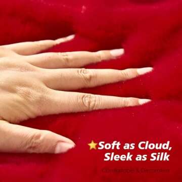 ORTIGIA Red Faux Fur Christmas Tree Skirt 48 Inch