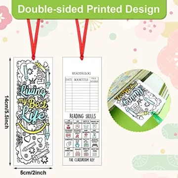 120 DIY Coloring Inspirational Bookmarks for Kids
