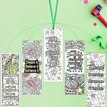 120 DIY Coloring Inspirational Bookmarks for Kids