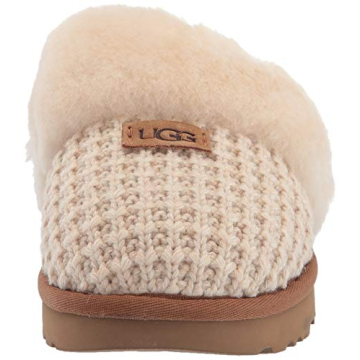 UGG Women's Cream Cozy Slippers Soft Knit Sheepskin Lining
