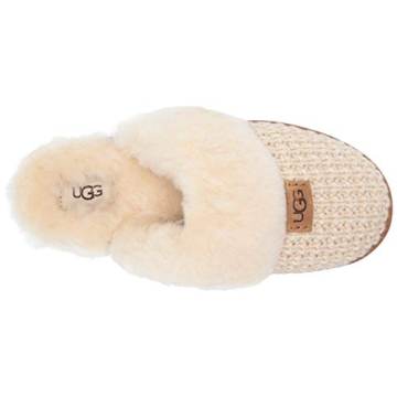 UGG Women's Cream Cozy Slippers Soft Knit Sheepskin Lining