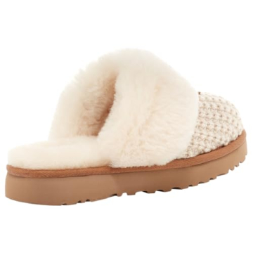UGG Women's Cream Cozy Slippers Soft Knit Sheepskin Lining
