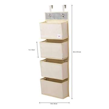 3 Sprouts Over The Door Baby Organizer - Essential Newborn Nursery Storage, Toy Organizer for Room and Closet - Bedroom Storage - Hooks Included, Giraffe