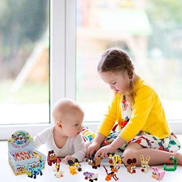 Party Favors for Kids Goodie Bag Fillers, 12 Animals Building Blocks Birthday Party Supplies Gifts Prizes Stocking Stuffers , STEM Educational Toys Easter Gift for Boys Girls