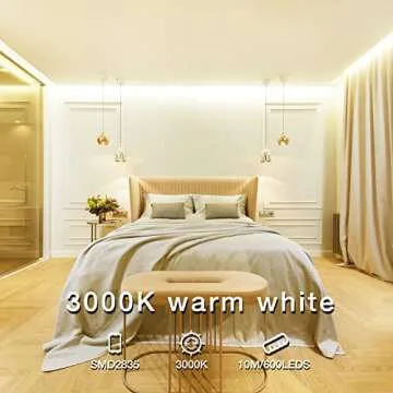 DAYBETTER 32.8ft Dimmable Warm White LED Strip Light