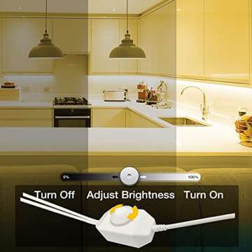 DAYBETTER 32.8ft Dimmable Warm White LED Strip Light