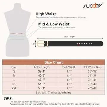 SUOSDEY 3 Pack Womens Fashion Leather Belts for Jeans Dresses Pants Black Brown Beige Ladies Belts with Gold Buckle