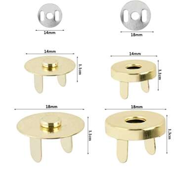 TIMESETL 40 Sets 14mm/18mm Button Clasps Snaps Fastener Clasps DIY Craft Sewing Buttons Knitting But...