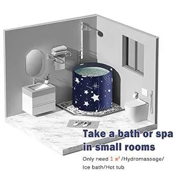 Portable Foldable Bathtub with Thermal Foam for Relaxation