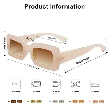 SOJOS Retro 90s Chunky Sunglasses UV400 Protection