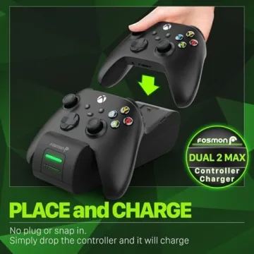 Fosmon Dual Xbox Controller Charging Dock with Long Battery Life