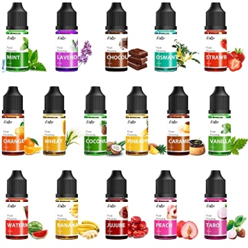 Food Flavoring Oil - 16 Pack x .34 Fl Oz Concentrated Flavor Oil Extracts for Baking, Cooking, Candy...