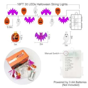 Zimati Halloween Lights - 16 FT LED Festive String Lights
