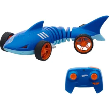 Hot Wheels RC Toy Car, Remote-Control Shark Speeder in 1:15 Scale That Bends, Turns & Slides Like a ...