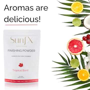 SunFX Post Spray Tan Translucent Finishing Powder | Talc Free | Sunless Tanning Setting Powder | Shimmer | Tropical Burst - 1lb