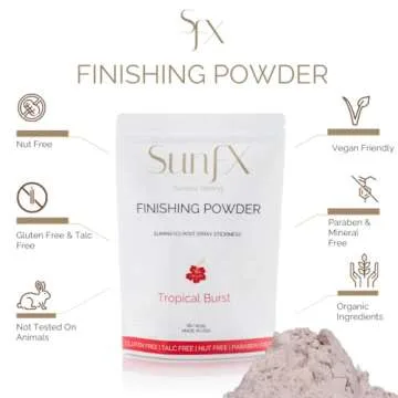 SunFX Post Spray Tan Translucent Finishing Powder | Talc Free | Sunless Tanning Setting Powder | Shimmer | Tropical Burst - 1lb