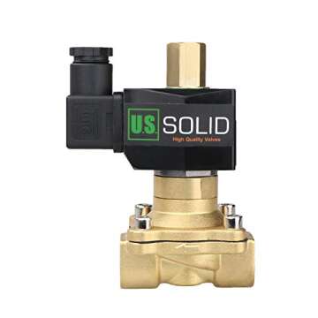 U.S. Solid 1/2" Brass 12V DC Electric Solenoid Valve Normally Open Air Non-potable Water NBR