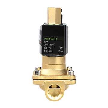 U.S. Solid 1/2" Brass 12V DC Electric Solenoid Valve Normally Open Air Non-potable Water NBR