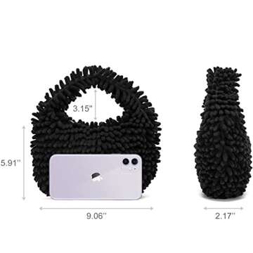 CATMICOO Y2K Fuzzy Purse, Fluffy Tote Bag, Cute Plush Purse for Women