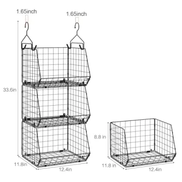 X-cosrack Foldable Closet Organizer with 5 S Hooks & Wall Mount