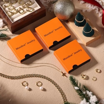 Moodear 14K Gold Plated Chunky Hoop Earrings for Women