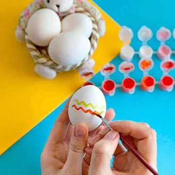 CALPALMY 24 Hyper-Realistic Wooden Easter Eggs for Crafts