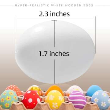 CALPALMY 24 Hyper-Realistic Wooden Easter Eggs for Crafts
