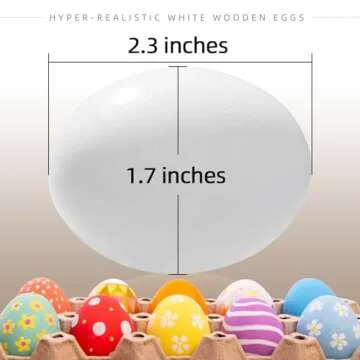 CALPALMY 24 Hyper-Realistic Wooden Easter Eggs for Crafts