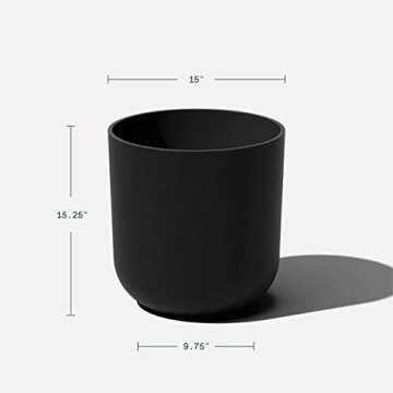 Veradek Mason Series Lima Planter - Round Planter for Indoor or Outdoor Porch/Garden | Made from Plastic & Concrete with Drainage Holes | Modern Décor for Succulents, Flowers, Small Plants