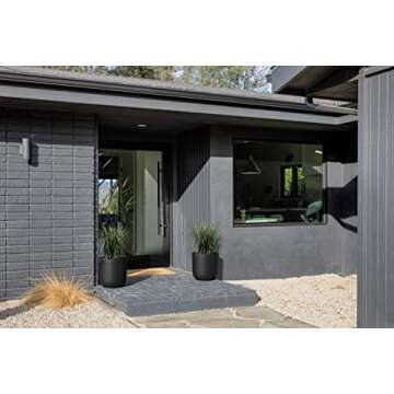 Veradek Mason Series Lima Planter - Round Planter for Indoor or Outdoor Porch/Garden | Made from Plastic & Concrete with Drainage Holes | Modern Décor for Succulents, Flowers, Small Plants