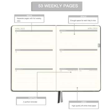 2025 Planner - Weekly & Monthly Planner 2025 with Calendar Stickers, JAN 2025 - DEC 2025, 5.75" X 8.25", Planner 2025 with Premium Thicker Paper, Pen Holder, Inner Pocket and 44 Notes Pages - Gray