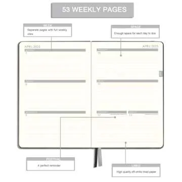 2025 Planner - Weekly & Monthly Planner 2025 with Calendar Stickers, JAN 2025 - DEC 2025, 5.75" X 8.25", Planner 2025 with Premium Thicker Paper, Pen Holder, Inner Pocket and 44 Notes Pages - Gray