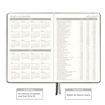 2025 Planner - Weekly & Monthly Planner 2025 with Calendar Stickers, JAN 2025 - DEC 2025, 5.75" X 8.25", Planner 2025 with Premium Thicker Paper, Pen Holder, Inner Pocket and 44 Notes Pages - Gray
