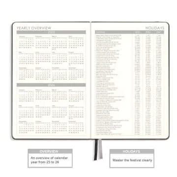 2025 Planner - Weekly & Monthly Planner 2025 with Calendar Stickers, JAN 2025 - DEC 2025, 5.75" X 8.25", Planner 2025 with Premium Thicker Paper, Pen Holder, Inner Pocket and 44 Notes Pages - Gray
