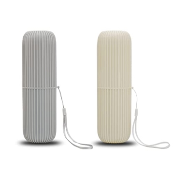 Jeopace 2Pack Travel Toothbrush Cup Holder Portable Organizer